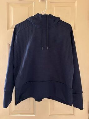 Nike Navy Dri-FIT Ribbed Zip Hoodie
